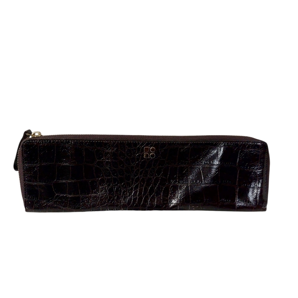 Kate Spade Dark Brown Embossed Pouch